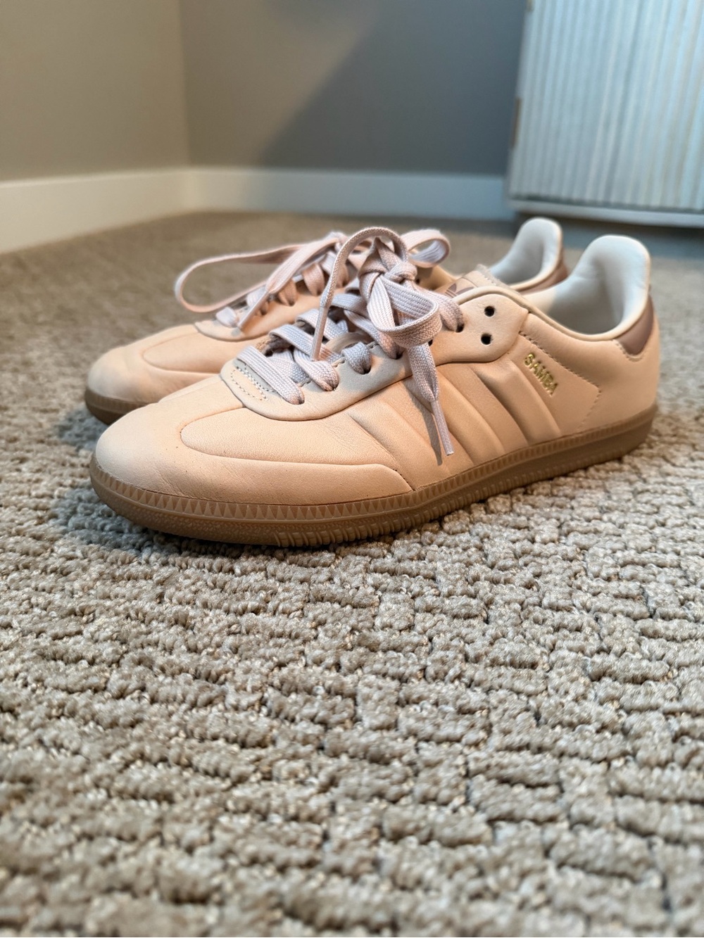 adidas Sneakers in Pale Pink with Gum Sole